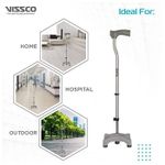 product_image_name-Genuine-Avanti L Shape Quadripod Walking Stick, Height Adjustable Walking Stick With 4 Legs - Universal (Grey)-2
