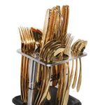 product_image_name-Generic-24pcs Cutlery (Forks,Spoons& Knieves) with a Stand - Gold-2