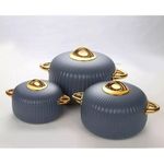 product_image_name-Generic-3Pc, 1,2,3.5Litres Food Warmer Dishes Thermal Insulation Hot Pot Casserole Lunch Boxes - Multicolors-3