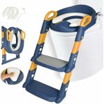 product_image_name-Generic- Adjustable Potty Ladder Seat for Toilet Training with Steps, Handle & Soft Cushion Design Non Slip & Space Efficient Toddlers & Children, Foldable & Easy Assembly Splash Guard Included-Multi-1