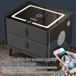 product_image_name-Generic-Smart Nightstand Safe Multifunction Bedside Table with Fingerprint Lock, Night Table with Wireless Charging Port, Side Table with Bluetooth Speaker, End Table with USB Port, for Bedroom Living Room Office- Multicolor-4