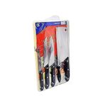 product_image_name-Generic-Set Of 5 Kitchen Knives And Wooden Chopping Board - Silver, Black Brown-3
