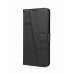 product_image_name-Samsung-Leather Wallet Case for Galaxy A56, Magnetic Flip Cover with Card Slots & Cash Pocket, Full Protection A56 Flip Case Black-2