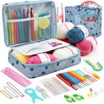 product_image_name-Generic-MS 59 Pieces/Set Portable DIY Crochet Kit Beginner Crochet Kit with Storage Bag for Yarn and Tools-1