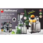 product_image_name-Hoffmans-2 In 1 Slow Juicer, 75 Mm Filling Opening, Juicer With Two Filters For Vegetables And Fruit, Baby Food And Ice Cream, Silent, Juice Recipe, Pre-Cleaning Function, Vertical- Silver-1