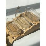 product_image_name-Generic-2Jars 2 Tier Glass Snacks Serving Bowls Set Platters With Bamboo Wooden Tray Stand Rack And Lids For  Dessert, Fruit, Vegetables, Appetizer, Cake, Candy, Chip Dip Food Storage- Clear-4