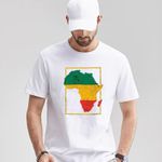 Fashion Express Africa Map Heritage Graphic White T-Shirt – Pan-African Colors Edition