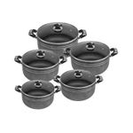 product_image_name-Tornado- Aluminium Non-Stick Cooking Pots - 5Pcs - Black-1