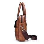 product_image_name-Generic-15in x 12 Inches Waterproof Messenger Shoulder Bag For Business And Travel Work Office Men's Leather Briefcase Commute MacBook And Laptop Bag With Padded Compartment- Multicolor-4