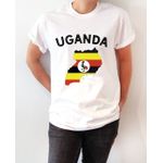 product_image_name-Rubanda-Mayonza-Map Of Uganda Flag Designed Women's T-Shirt - White-1