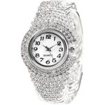 product_image_name-Fashion-Sophisticated Silver Rhinestone Ladies' Quartz Watch - Crystal Bangle Design-1