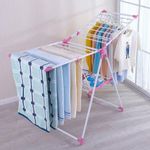 product_image_name-Generic-Rust-Proof Foldable Y Floor Clothes Airer Indoor Free-Standing Free Installed Laundry Drying Rack, Laundry Hanger,Adjustable Height minimul Space To Dry Clothes Indoors of The Wings, Towels,Baby Clothes,Lingerie,Storage Clothes Garment Rack-3
