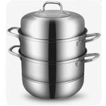 3 Tier food steamer -Silver 