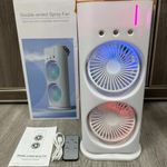 Dual Double Sided Rechargeable Mist Fan -White 