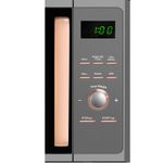 product_image_name-Sonashi-25litres Microwave Oven - Digital Touch Control  Pull Open Door Handle with Child Safety Lock 1000W Grill, Fast Heating and Defrost Function 5 Power Levels 1000Watts SMO-925DG Black/White-4