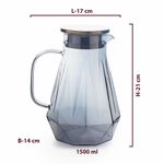 product_image_name-Deli-Big Diamond Shaped Jug Pitcher Glass set +4 Drinking Glasses 8051-5