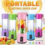 Portable Rechargable Usb Mini Blender Juicer 380ml -Multicolor