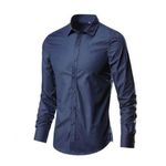 product_image_name-Other-Pack Of 3 Men's Formal Shirts - Navy Blue, Sky Blue, Black-4