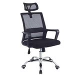 product_image_name-Genuine-Office Chair Mesh With Headrest- Black-2