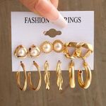 Women's Vintage Earrings Set - 6 Pieces