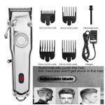 product_image_name-Generic-Professional Hair Clippers Cordless Hair Trimmer with All Metal Housing-Silver-1