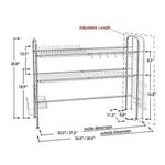 product_image_name-Generic-2 Tier Over The Sink Dish Drying Rack Nonslip Height Adjustable (Double Sink) Drainer, Silver.-2