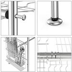 product_image_name-Generic-2 Tier Over The Sink Dish Drying Rack Nonslip Height Adjustable (Double Sink) Drainer, Silver.-3