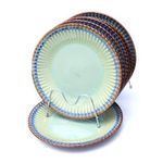 product_image_name-Generic-6 pieces Of  Food Round Palm Lined Dinner Plates - Green-1