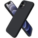 product_image_name-Generic-iPhone 12 Mini Case, Slim Liquid Silicone 3 Layers Full Covered Soft Gel Rubber with Microfiber Case Cover 5.4 inch-Black-1