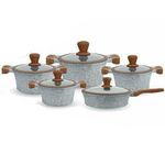 product_image_name-Kola- 10 Piece Granite Cookware Set With Non Stick Frying Pan aluminum Cooking Pots Saucepans Utensils Marble Dishes-2