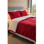 product_image_name-Generic-Luxury Ultra-Soft Shaggy Faux Fur Duvet Set – Ruby Red & Snow White-3