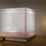 product_image_name-Generic-Mosquito Net With 4 Stand Baking Paint & 3 Doors High-density Mesh Bed Net G91 Pink-5