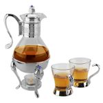 product_image_name-Generic-Regent Ovation Deluxe Stainless Steel Coffee/Tea Warmer - 6 Cups, Glass Teapot, Candle Holder Warmer-2