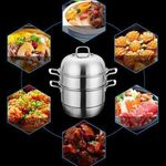product_image_name-Generic-32Cm - 3 Layer Stainless Steel Food Saucepan And Steamer Soup Pot -Silver.-2