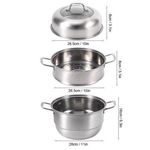 product_image_name-Generic-32Cm - 3 Layer Stainless Steel Food Saucepan And Steamer Soup Pot -Silver.-3