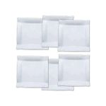 Pieces Melamine Square Dinner Plates - White