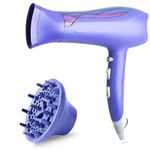product_image_name-Generic-2 In 1 Hair Styler Set 2200Watts Hair Dryer And Straightener, for Styling All Hairs- Blue-2