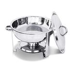 product_image_name-Generic-Chafing Dish Round Chafer Buffet Catering Warmer Food And Water Pan, Lid, Solid Stand And Fuel Holder- Silver.-3