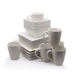Other 24 Piece  Square Dinner Set - White.