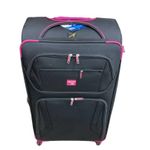 A Large SizeTravelling Suitcase It Carries 30Kgs It's Purely clothe It's strong It Has 8-Wheels Extremely Durable 