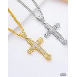 product_image_name-Necklace-1PC Men Jewellery Cross Chain For Men Hip Hop Jewelry Luxury Rhinestone Pendant-1