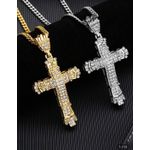 product_image_name-Necklace-1PC Men Jewellery Cross Chain For Men Hip Hop Jewelry Luxury Rhinestone Pendant-3