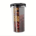 product_image_name-Generic-5 Piece Simple Vacuum Storage Tank Cereals Storage Box,Airtight Dry Food Pantry Storage Containers with Easy Snap Lids, Kitchen Pantry Containers Clear Plastic Canisters, Stackable, Snack Sealed Can for Sugar, Pasta, Biscuits, Grain, Flour - Multicolor-8