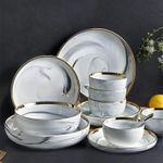 product_image_name-Generic-32Pcs Microwave Ceramic Pates Bowls Spoons Restaurant Dinnerware Gift Set Porcelain With Gold Rim Box-5