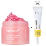 Medicube Collagen Jelly Cream With Niacinamide + Numbuzin Pore Reset Ampoule Shot With Niacinamide & Retinol.  Moisturizes, Glows, Deeply Hydrates, Removes Wrinkles, Dark Spots, Fine Lines, Improve Skin Elasticity, Unclog Pores, Firms, Treats Acne, Scars & Evens