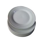 Set Of 6 Ceramic Dinner Plates –White