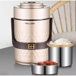 product_image_name-Generic-Japan Stainless Steel Insulated Food Flask Leakproof Lunch Box Keep Cold/Warm 12H For Men, Women, School, Office, Picnic, Travel,Red,2.6L- Multi-Color-1