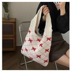 product_image_name-Fashion-2025 New Travel Daily Shopping Knitted Bow Woven Large Capacity Shoulder Bag-1
