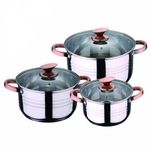 6 Piece Stainless Steel Saucepans Cookware Pots- Silver