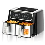 product_image_name-RAF-5.OL + 5.0L Dua 10L Airfryer Machine With 2 Baskets- Color Black-1